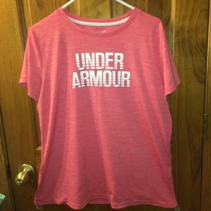 Pink under armor shirt